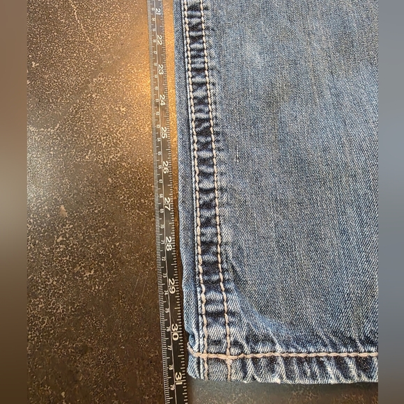 Mens Express Blue Slim Fit Straight Leg ROCCO Jeans 32X34 - Picture 12 of 13